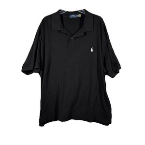 Ralph Lauren Polo Shirt Adult 2XB 2X Big Black Short‎ Sleeve Casual Preppy Men